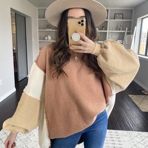 grey varsity sweater